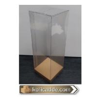 Altı Kraft İç Yükseltici Karton Üstü Asetat Kutu 5x5x15 cm