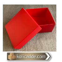 Karton Kapaklı Kırmızı Kutu 10x10x5 cm