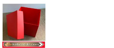 Karton Kapaklı Kırmızı Kutu 10x10x10 cm-KoliCadde