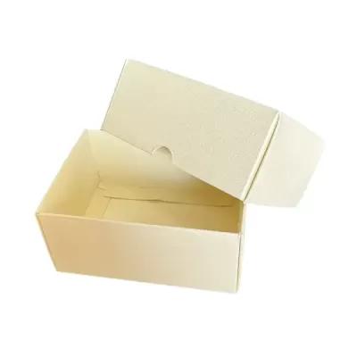 Kalın Karton Kapaklı Kutu 13x10x6 cm. Krem-KoliCadde