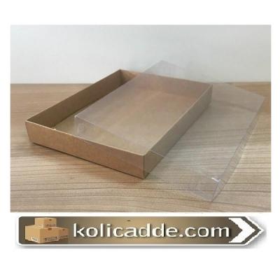 Altı Kraft Karton Üstü Asetat Kapaklı Yasin Kutusu 13x17x2,5 cm-KoliCa