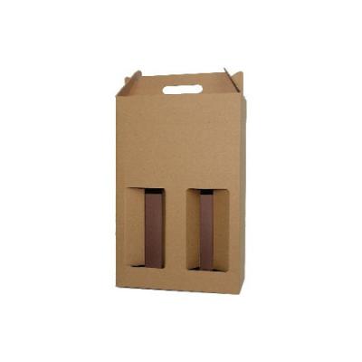 2 Adet Şişe İçin Kraft Kutu 10,3x20,3x35,5 cm