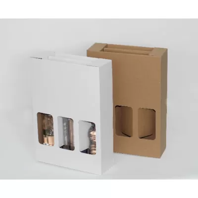 3 Adet Şişe İçin Beyaz Kutu 23,5x8x35,3 cm-KoliCadde