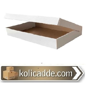 Kilitli Beyaz Kutu 32x22x6 cm-KoliCadde