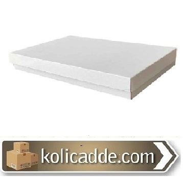 Kilitli Beyaz Kutu 32x22x6 cm-KoliCadde
