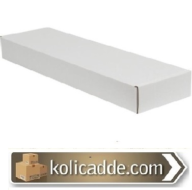 Kilitli Beyaz Karton Kutu 43.5x15x7 cm-KoliCadde