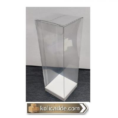 Altı Beyaz İç Yükseltici Karton Üstü Asetat Kutu 5x5x15 cm
