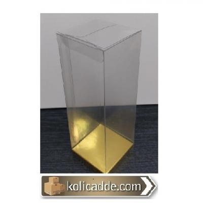 Altı Gold Ic Yükseltici Karton Üstü Asetat Kutu 5x5x15 cm-KoliCadde