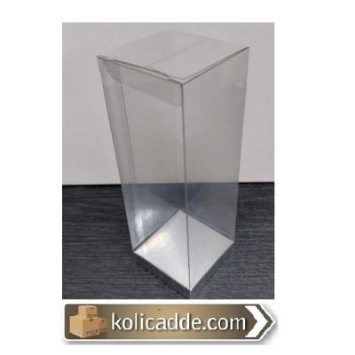 Altı Gümüs Ic Yükseltici Karton Üstü Asetat Kutu 5x5x15 cm