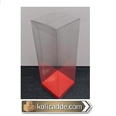 Altı Kırmızı İç Yükseltici Üstü Asetat Kapak 5x5x15 cm