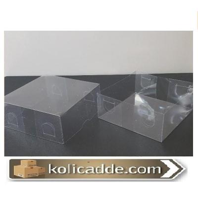 Asetat Kapaklı Asetat Kutu 9x9x5 cm-KoliCadde