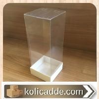 Asetat Kapaklı Beyaz Kutu 5,5x5,5x14 cm.-KoliCadde