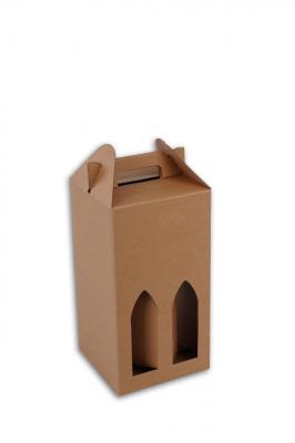 4 Adet Şişe İçin Kraft Kutu 17,5x17,5x33 cm