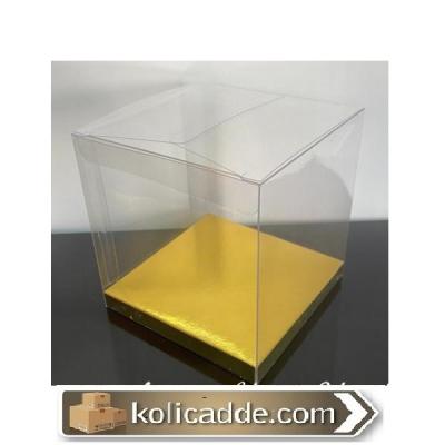 Altı Gold İç Yükseltici Karton Üstü Otomatik Asetat Kutu 9x9x10 cm