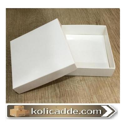 Karton Kapaklı Beyaz Kutu 10x10x3 cm