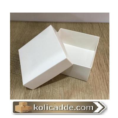 Karton Kapaklı Beyaz Kutu 10x10x5 cm-KoliCadde