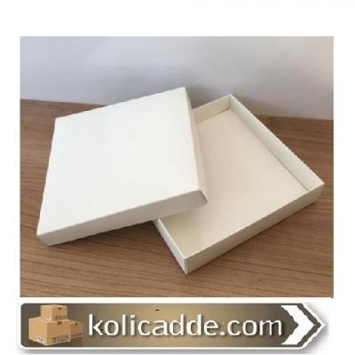 Komple Karton Kutu Beyaz 15x15x3 cm-KoliCadde