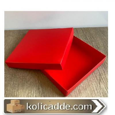 Komple Karton Kutu Kırmızı 15x15x3 cm-KoliCadde