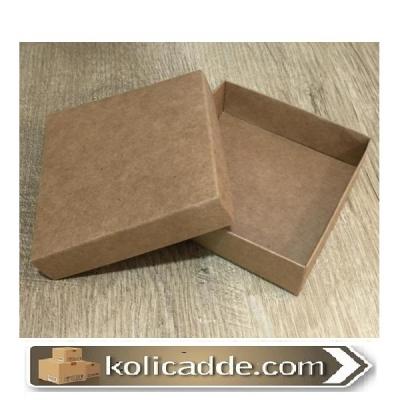 Karton Kapaklı Kraft Kutu 10x10x3 cm-KoliCadde