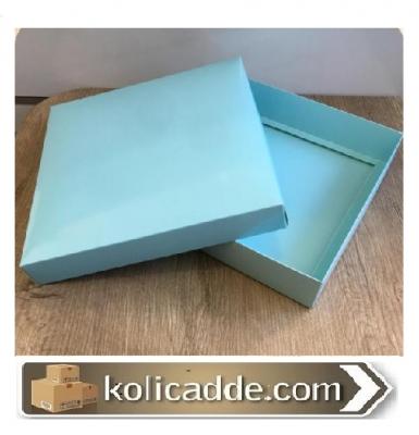 Komple Karton Kutu Mavi 25x25x5 cm-KoliCadde