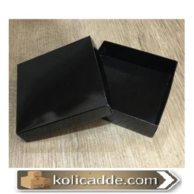 Karton Kapaklı Siyah Kutu 10x10x3 cm-KoliCadde