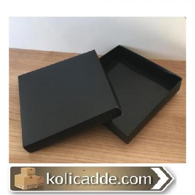 Komple Karton Kutu Siyah 15x15x3 cm-KoliCadde
