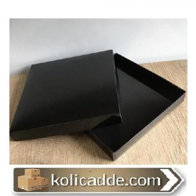 Karton Kapaklı Siyah Kutu 20x20x3 cm-KoliCadde