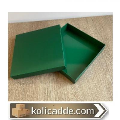 Komple Karton Kutu Yeşil 15x15x3 cm-KoliCadde