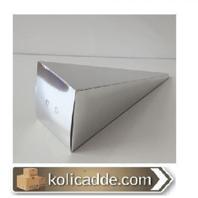 6x6x15.5 cm Gümüş Külah-KoliCadde