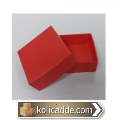 Mat Kırmızı Karton Kutu 5x5x2.2 cm-KoliCadde