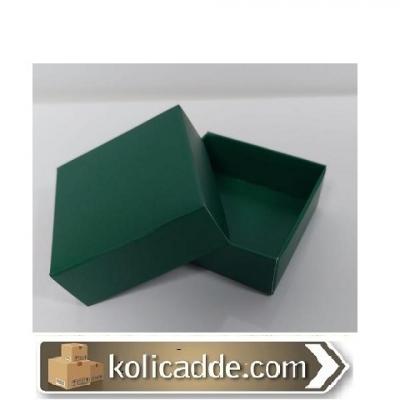 Mat Yeşil Karton Kutu 5x5x2.2 cm-KoliCadde