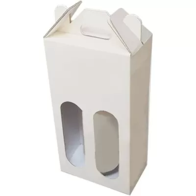 2 Adet Şişe İçin Beyaz Kutu 10,3x20,3x35,5 cm